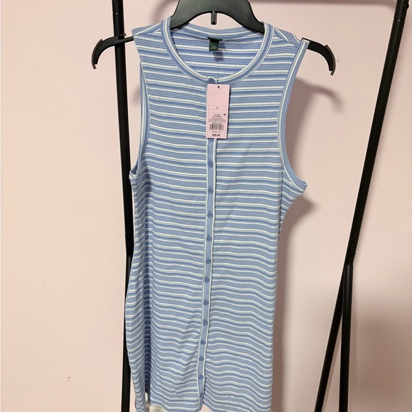 Wild Fable Sleeveless Button-Front Ribbed Mini Skater Dress Size L NWT - Picture 4 of 8